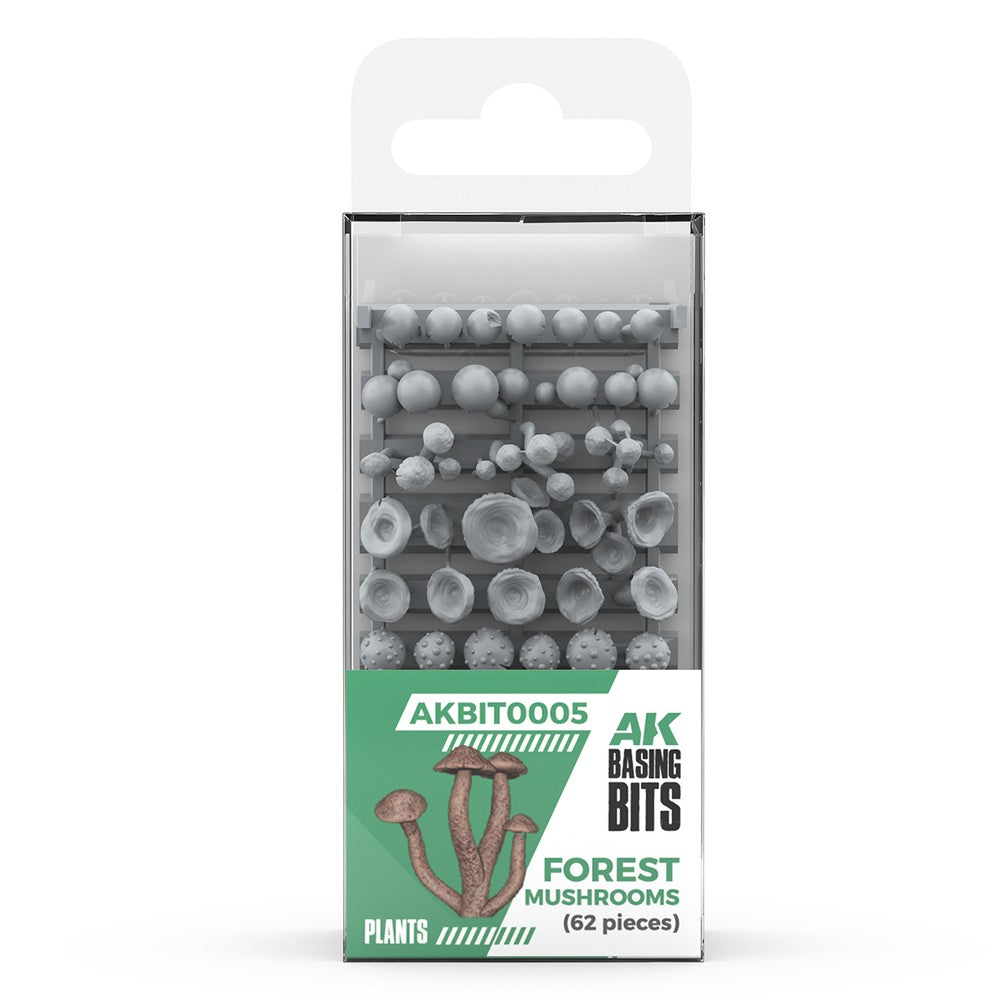 AK Interactive - Basing Bits - Forest Mushrooms - 63 Pieces Diorama Hobby Scenics