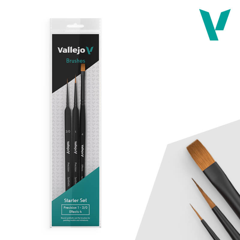 Vallejo Brushes - Precision - Starter Set I (3 Pcs.) Hobby Tool