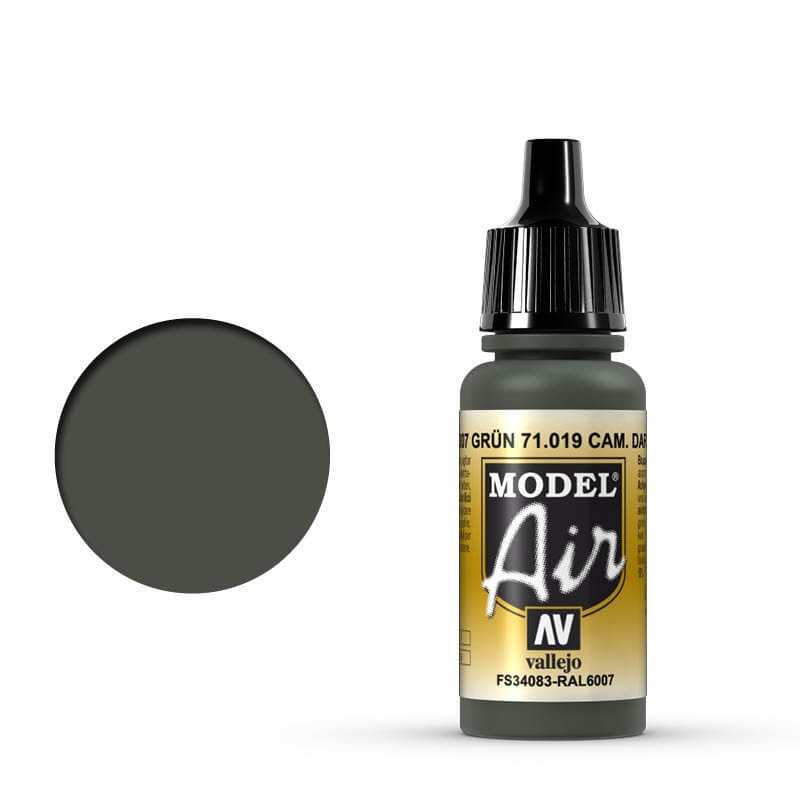 Vallejo Model Air - Camouflage Dark Green 17ml Miniature Paint