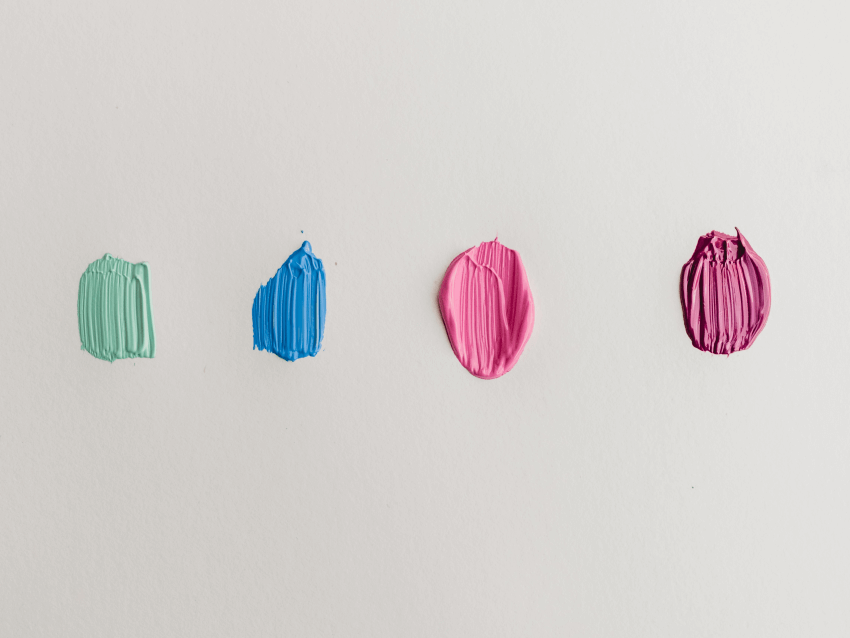 miniature paint on a palette