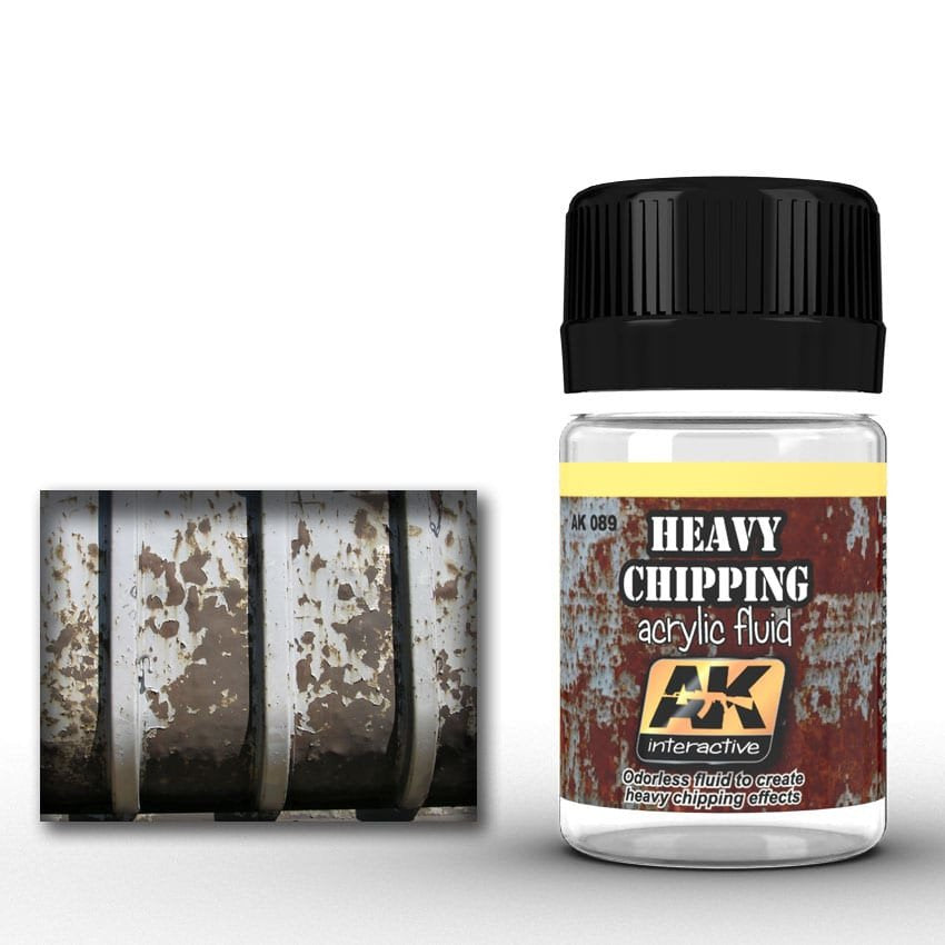 AK Interactive Weathering Products - Heavy Effects Acrylic Chipping Fluid Miniature Paint