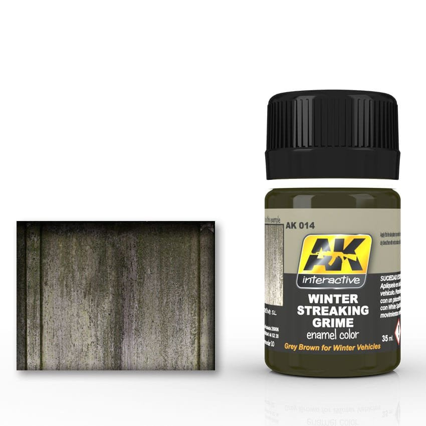 AK Interactive Weathering Products - Streaking Grime for Winter Vehicles Miniature Paint