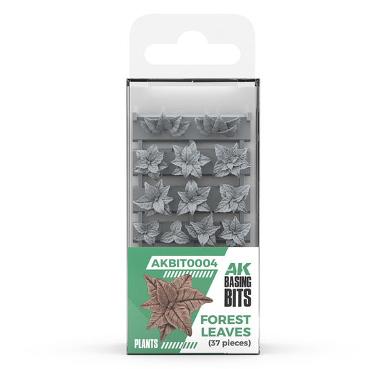 AK Interactive - Basing Bits - Forest Leaves - 35 Pieces Diorama Hobby Scenics