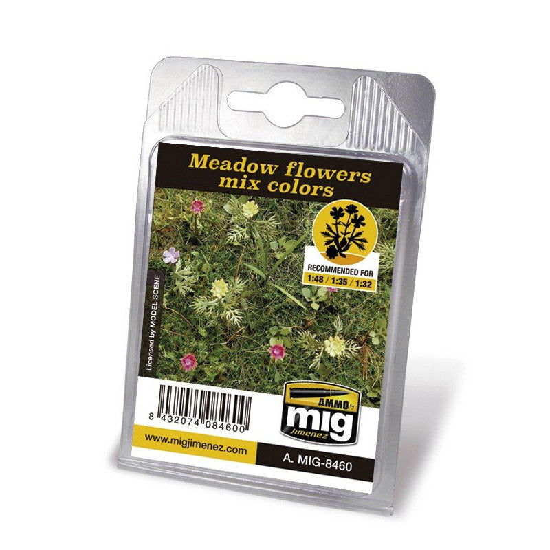 Ammo by MIG Dioramas - Laser Cut Plants - Meadow Flowers Mix Colors Hobby Scenics