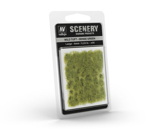 Vallejo Scenery - Wild Tuft - Large - Dense Green Diorama Hobby Scenics