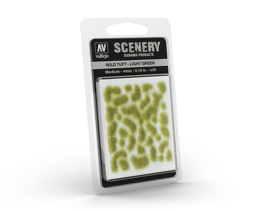 Vallejo Scenery - Wild Tuft - Medium - Light Green Diorama Hobby Scenics