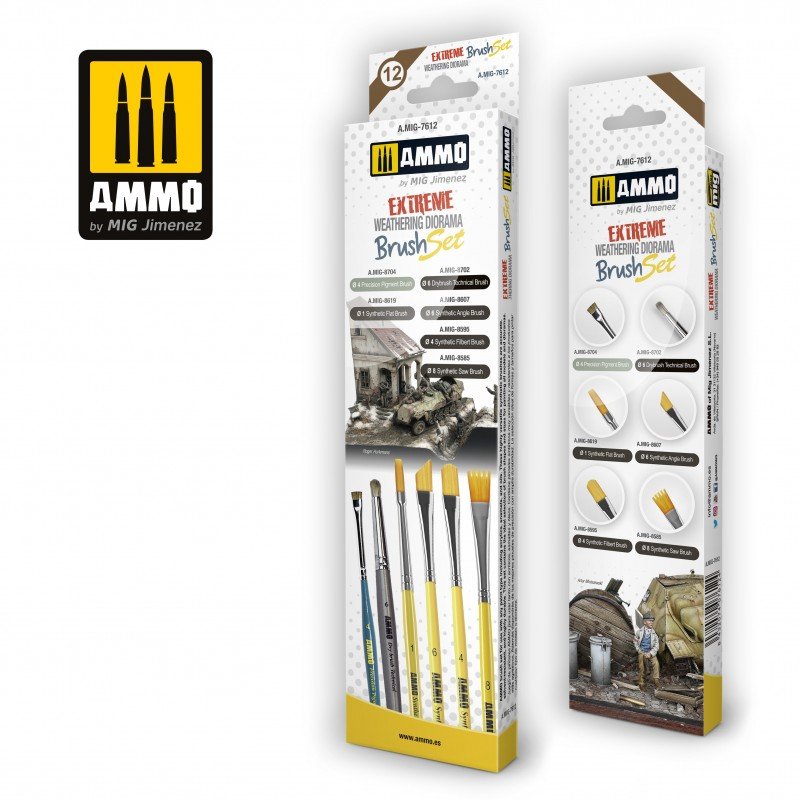 Ammo by MIG - Accessories - Dioramas Brushes Set Hobby Tool