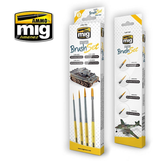Ammo by MIG Brushes Starter Brush Set Hobby Tool
