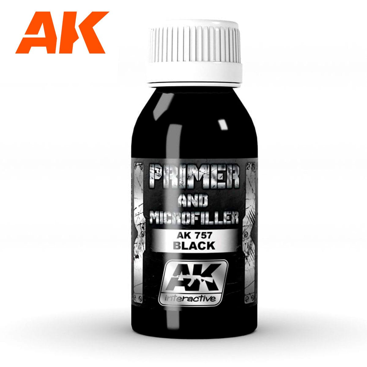 AK Interactive Metallics - Black Primer and Microfiller 100ml Miniature Paint