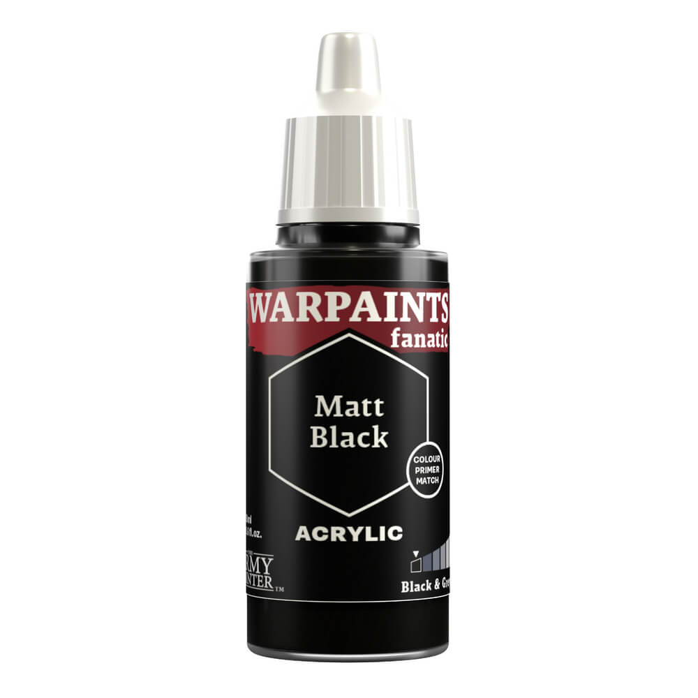 Army Painter - Warpaints Fanatic - Matt Black 18ml Miniature Paint