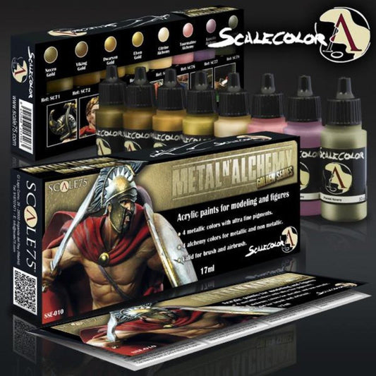 Scale 75 Scalecolor Metal n' Alchemy Golden Paint Set Miniature Paint