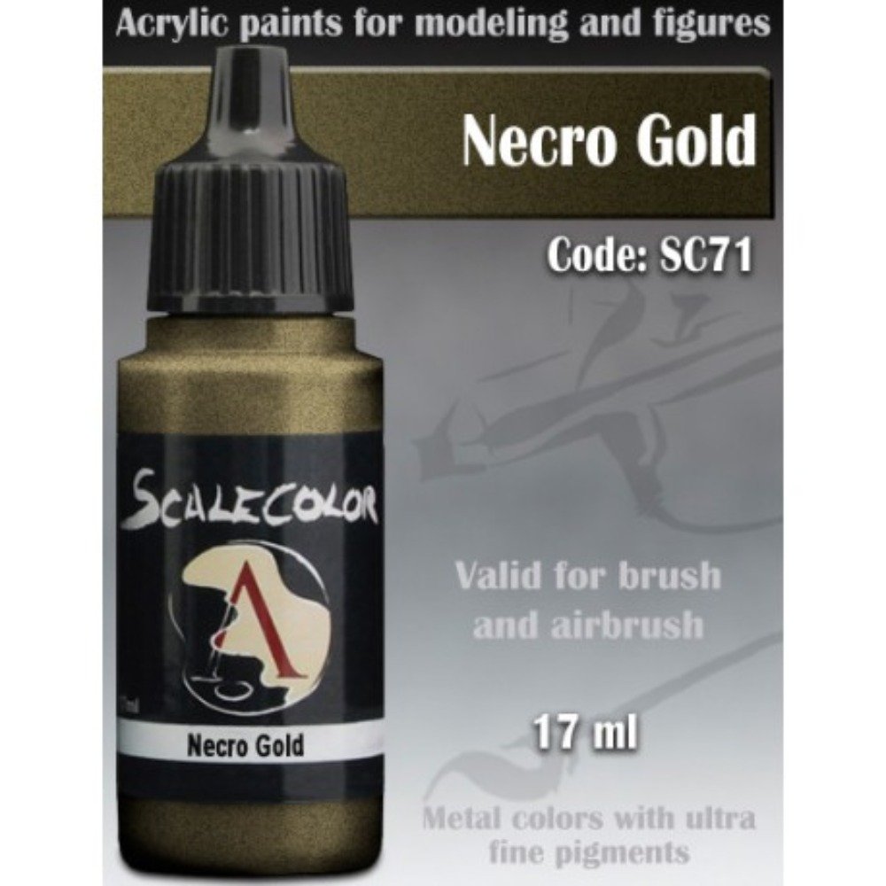 Scale 75 Scalecolor Metal n' Alchemy Necro Gold 17ml Miniature Paint