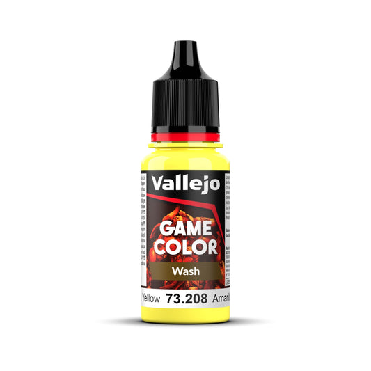 Vallejo Game Colour - Wash - Yellow 18ml Miniature Paint