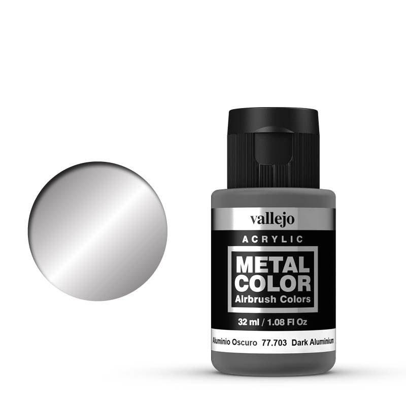 Vallejo Metal Colour - Dark Aluminium 32ml Miniature Paint