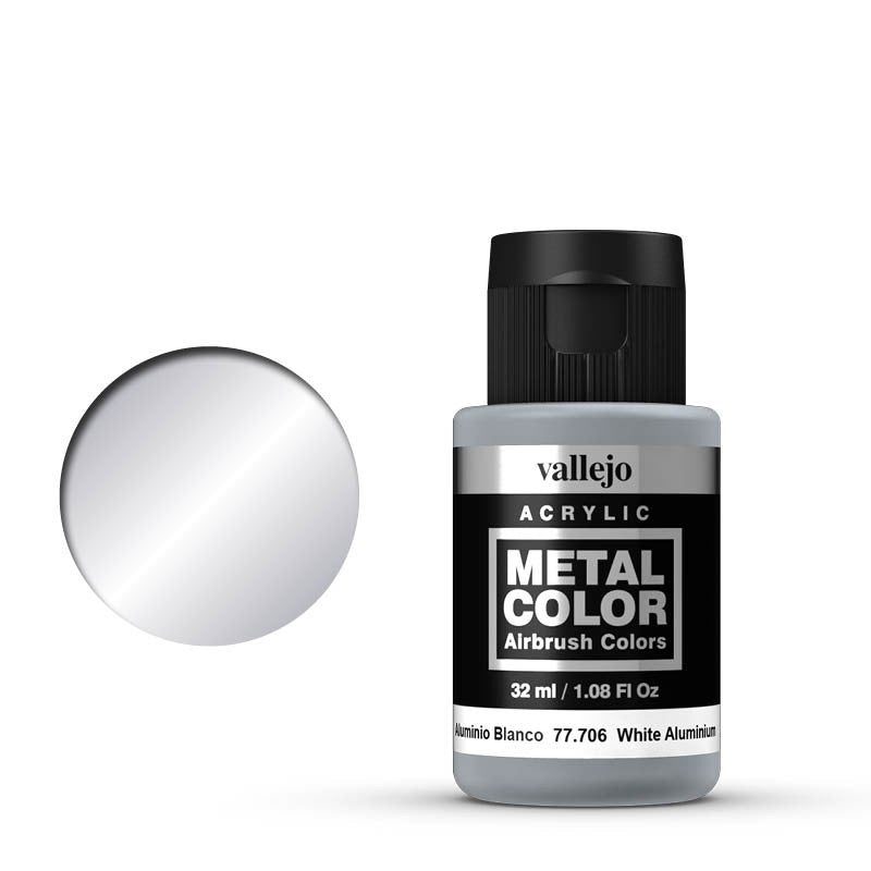 Vallejo Metal Colour - White Aluminium 32ml Miniature Paint