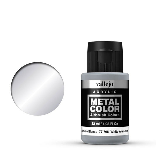 Vallejo Metal Colour - White Aluminium 32ml Miniature Paint