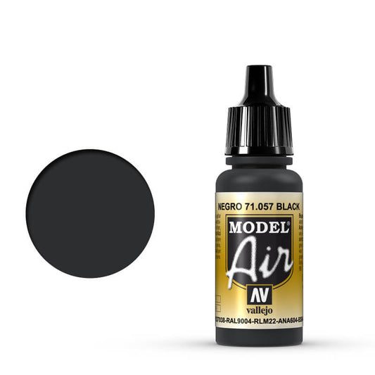 Vallejo Model Air - Black 17ml Miniature Paint