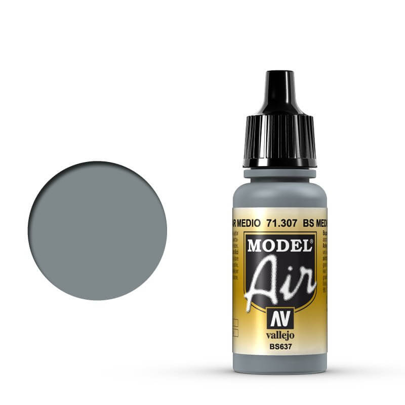 Vallejo Model Air - BS Medium Sea Grey 17ml Miniature Paint