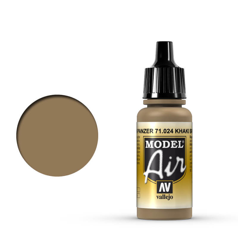 Vallejo Model Air - Khaki Brown 17ml Miniature Paint