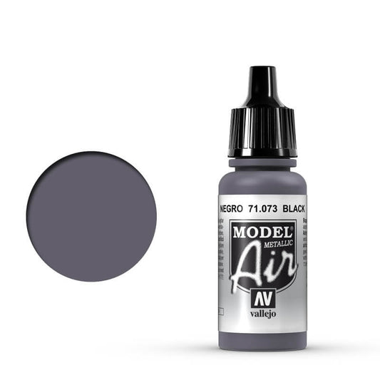 Vallejo Model Air - Metallic Black 17ml Miniature Paint