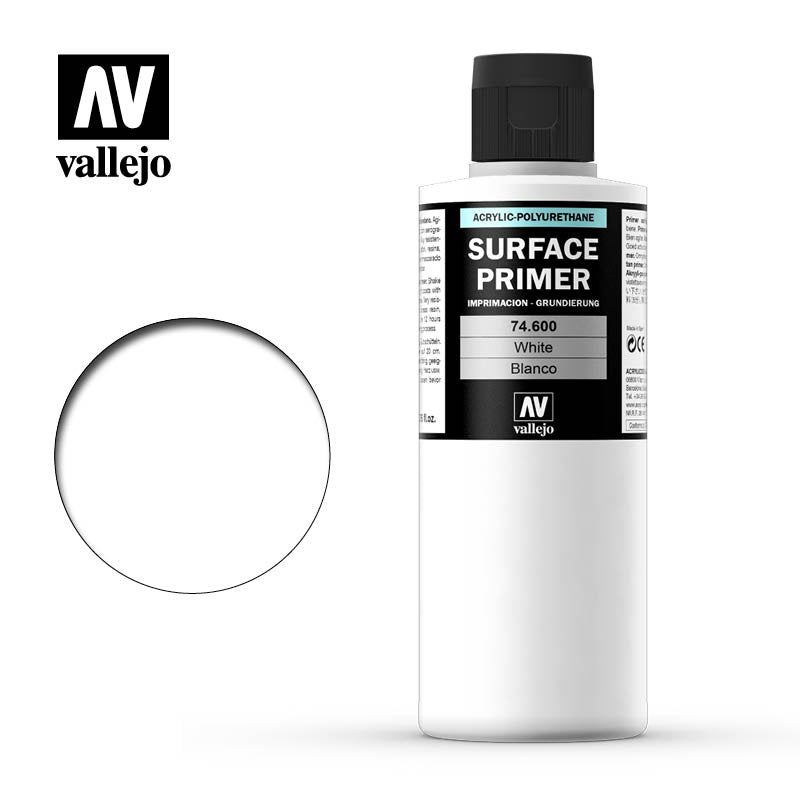 Vallejo Surface Primer - Colour White 200ml Miniature Paint